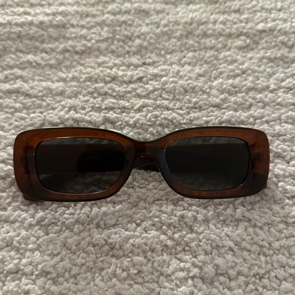 Brown Rectangular Sunglasses